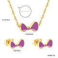 Damen Halskette und Ohrstecker Set mit verspieltem Schleifen-Design Shop Nory