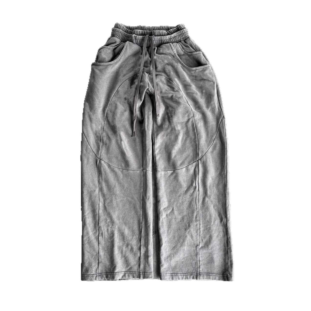 Herren nan Oversize-Freizeitjogger mit geschwungenen Nahtdetails, Kordelzugbund und elastischen Beinabschlüssen Shopnory
