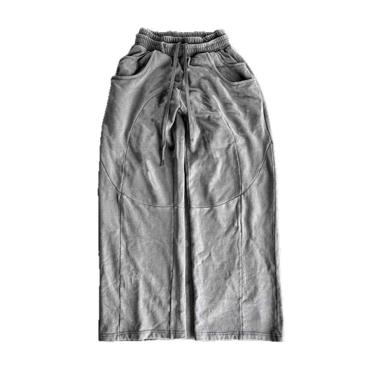 Herren nan Oversize-Freizeitjogger mit geschwungenen Nahtdetails, Kordelzugbund und elastischen Beinabschlüssen Shopnory