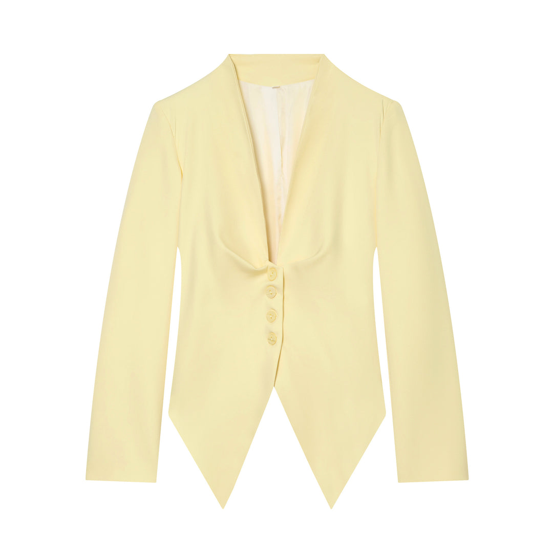 Damen taillierter Blazer mit spitzem Schößchen und tiefem V-Ausschnitt Shop Nory