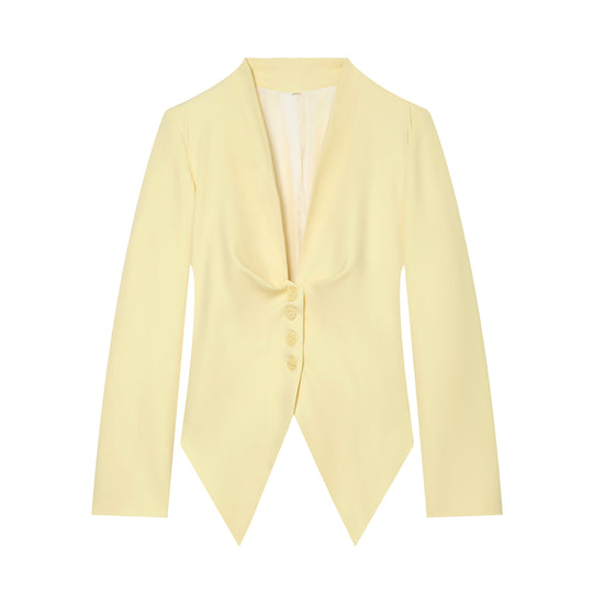 Damen taillierter Blazer mit spitzem Schößchen und tiefem V-Ausschnitt Shop Nory