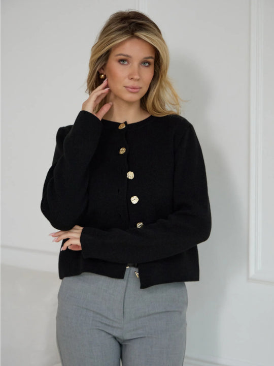 Damen Elegante Strickjacke mit Perlenknöpfen Shop Nory