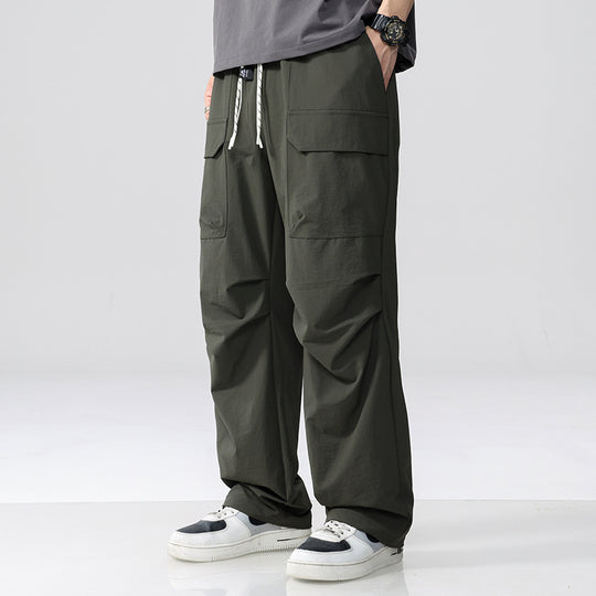 Herren Oversize-Cargohose aus leichtem Funktionsstoff mit Kordelzugbund und Mehrfachtaschen Shop Nory