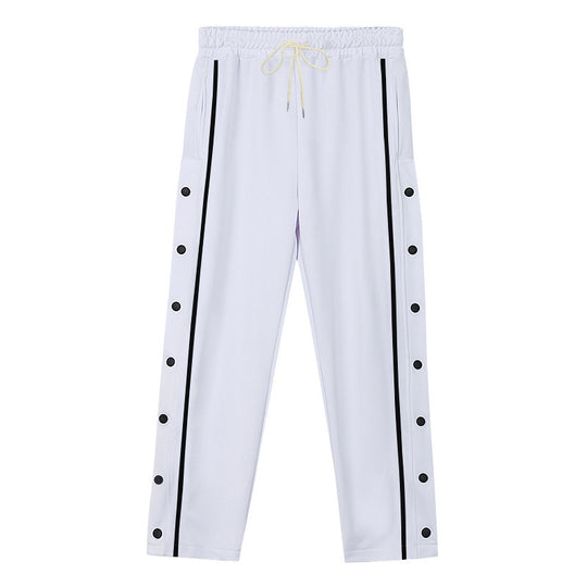 Herren Sportliche Snap-Trackhose mit seitlichen Druckknopfleisten und Tunnelzug Shop Nory