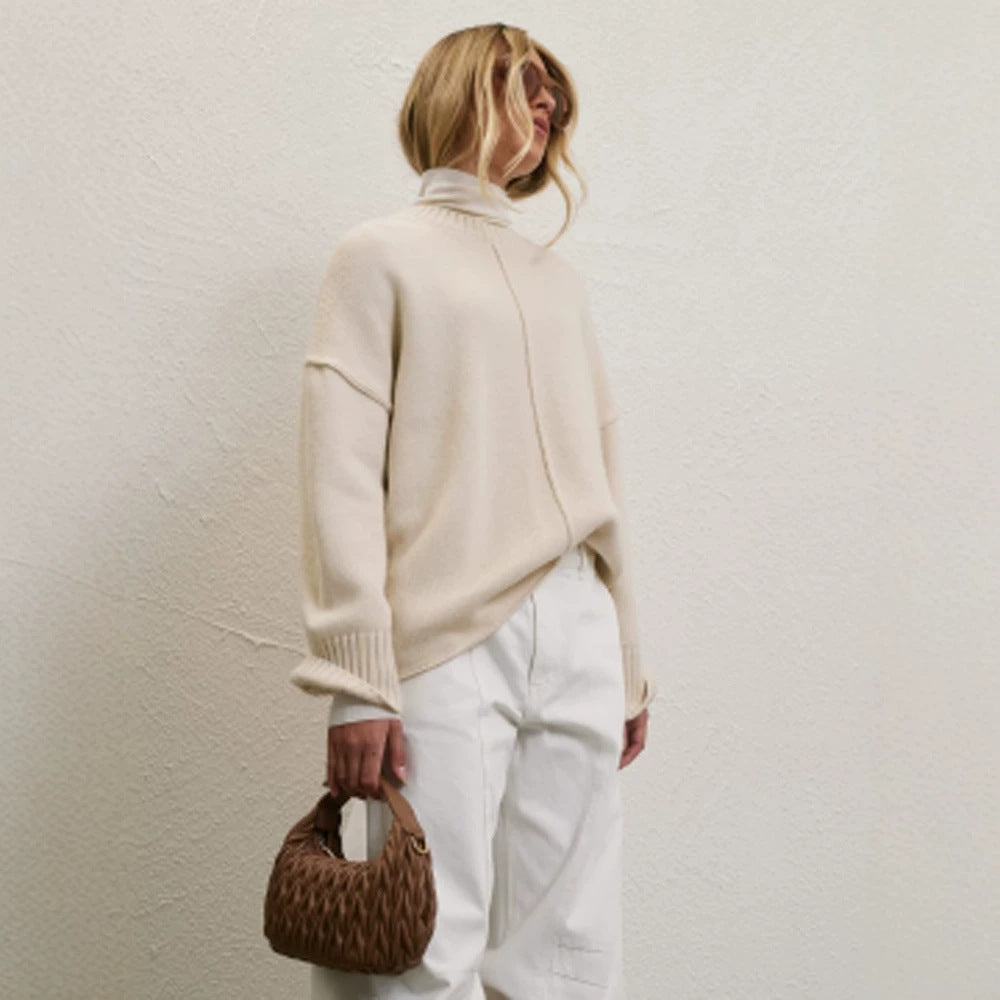 Damen Oversized Rollkragenpullover mit verdeckter Mittelnaht Shop Nory