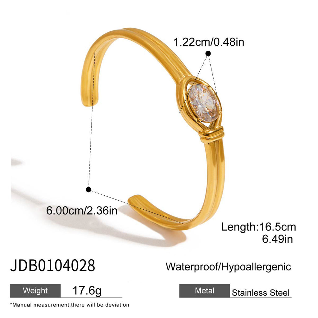 Damen Offenes Armband mit kunstvollem Strukturdesign aus hochwertigem Edelstahl Shop Nory