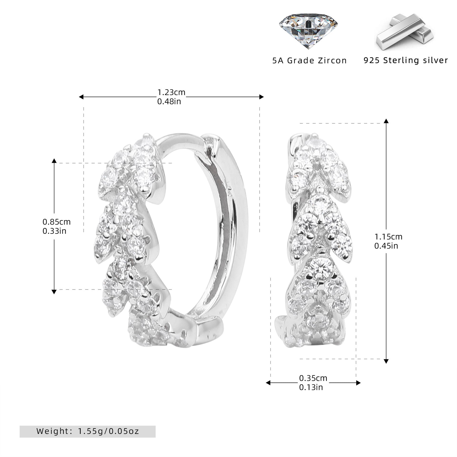 Damen Ohrhänger mit funkelndem Zirkonbesatz aus 925 Sterling Silber Shop Nory