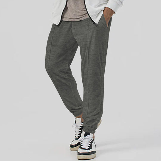 Herren Tapered-Jogginghose im Leinenlook mit Bügelfalte und Bündchen Shop Nory