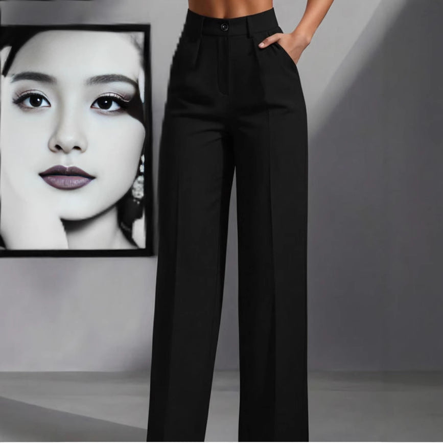 Damen elegante weite Bundfaltenhose