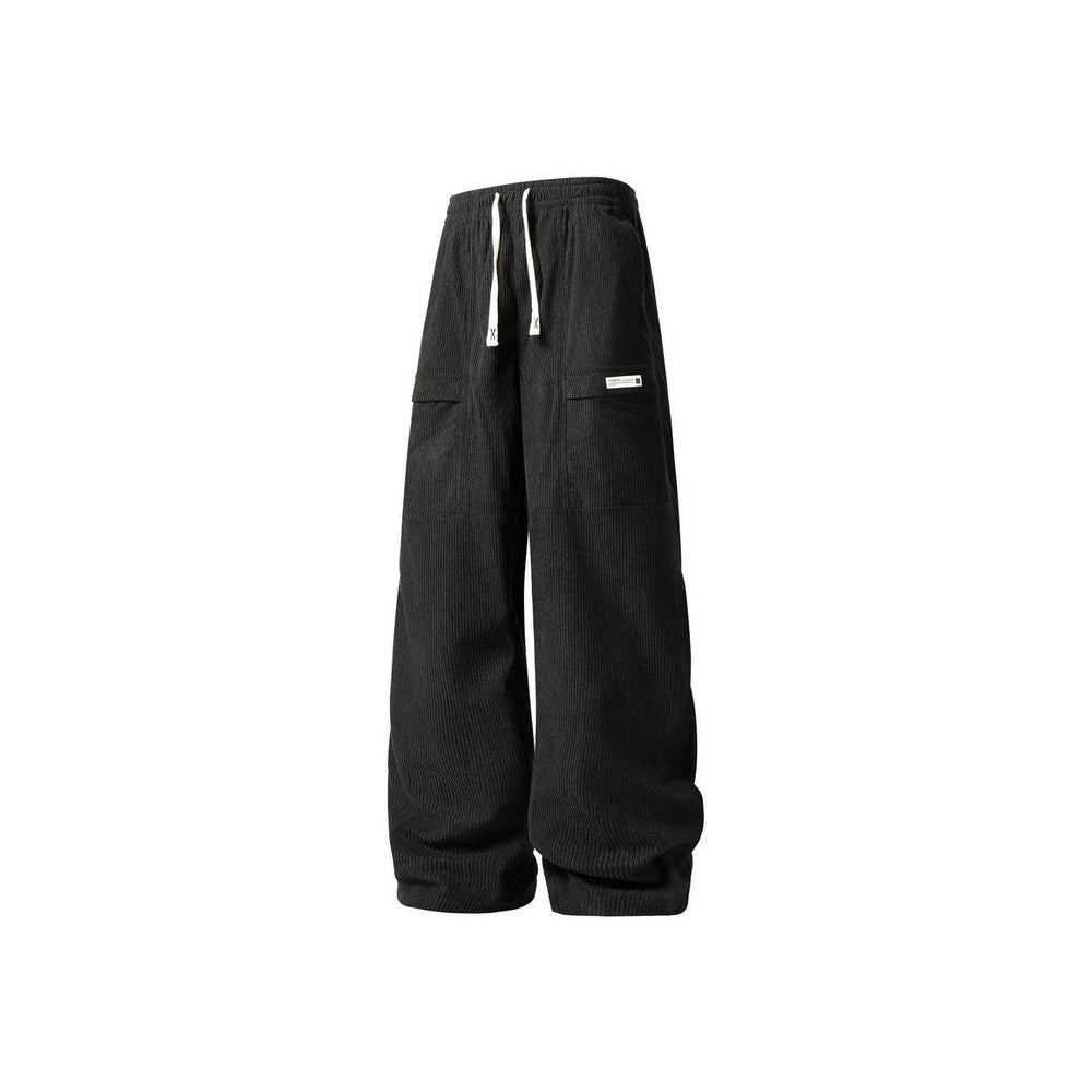 Herren Weite Cord-Cargohose mit Tunnelzugbund, Klapptaschen & gerippter Struktur Shop Nory