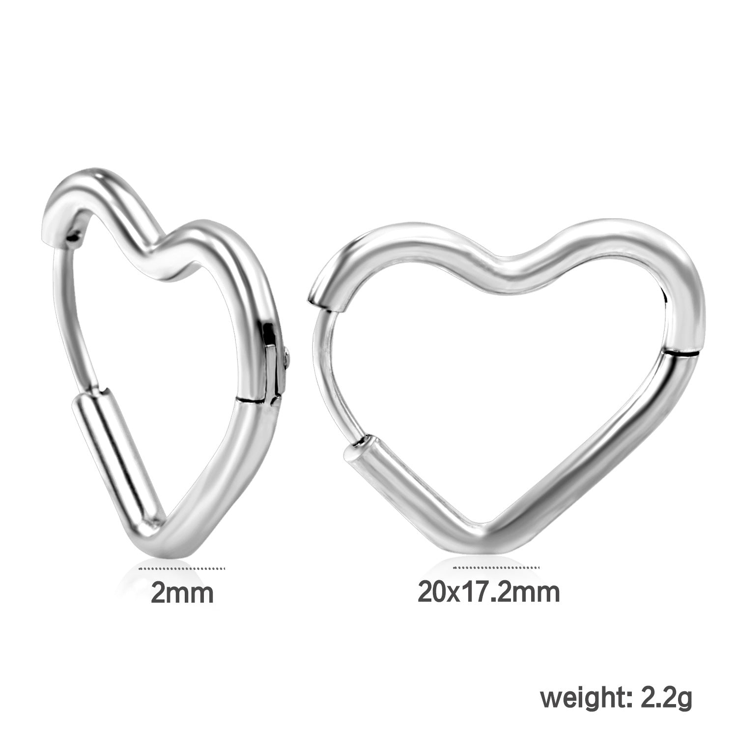Damen Herzförmige Edelstahl Ohrhänger Shop Nory