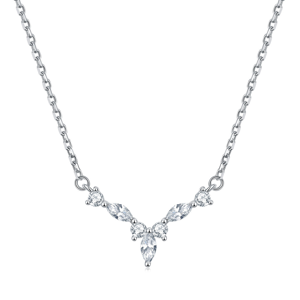 Damen Anhänger mit funkelndem Zirkonia-Rahmen und eleganter Kettenstruktur Shop Nory