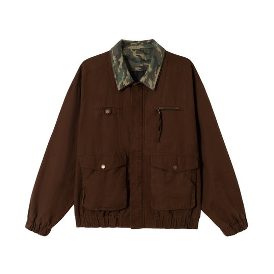 Herren Boxy-Fieldblouson mit Camouflage-Kragen, Pattentaschen und elastischem Saum Shop Nory