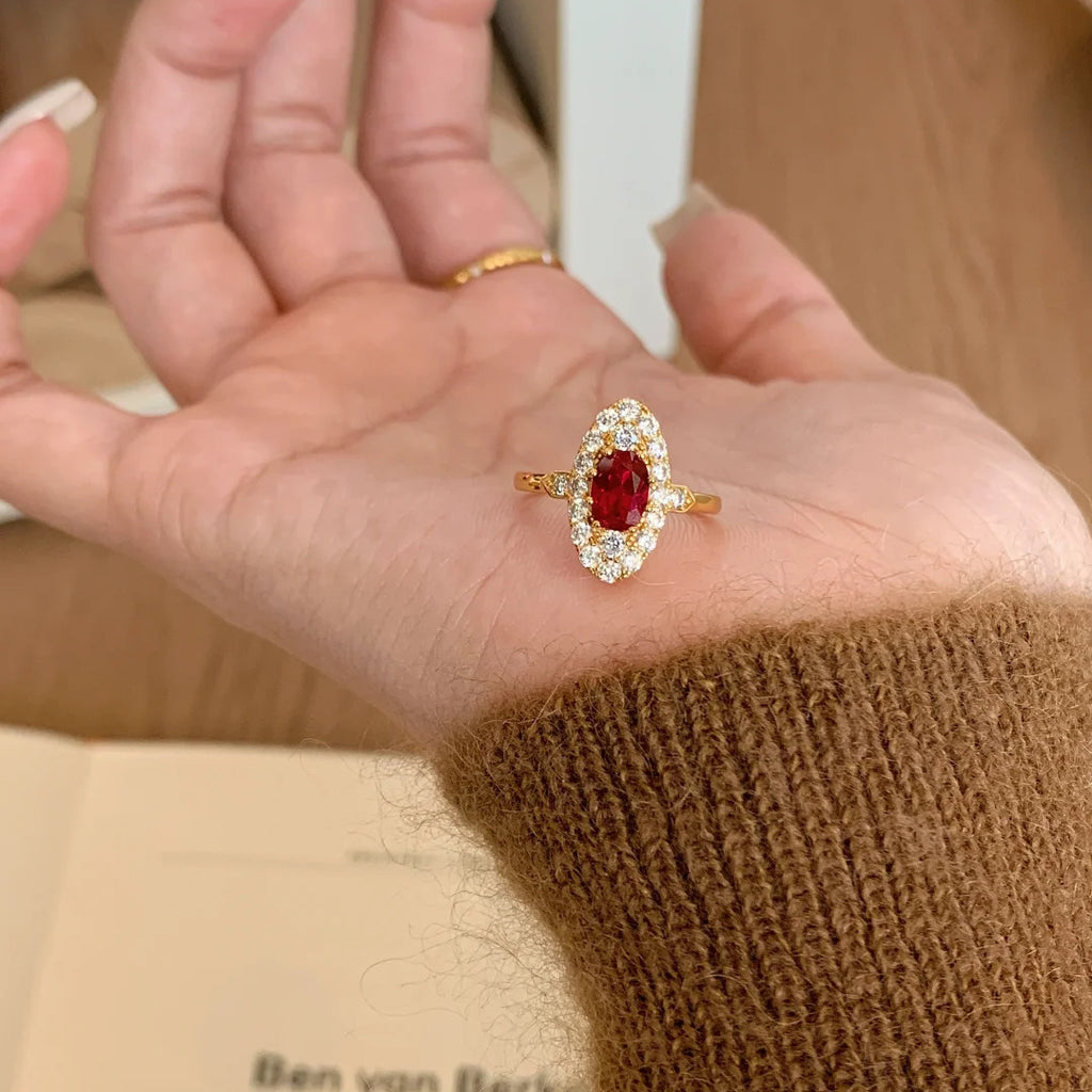 Damenring mit rotem Stein Shop Nory
