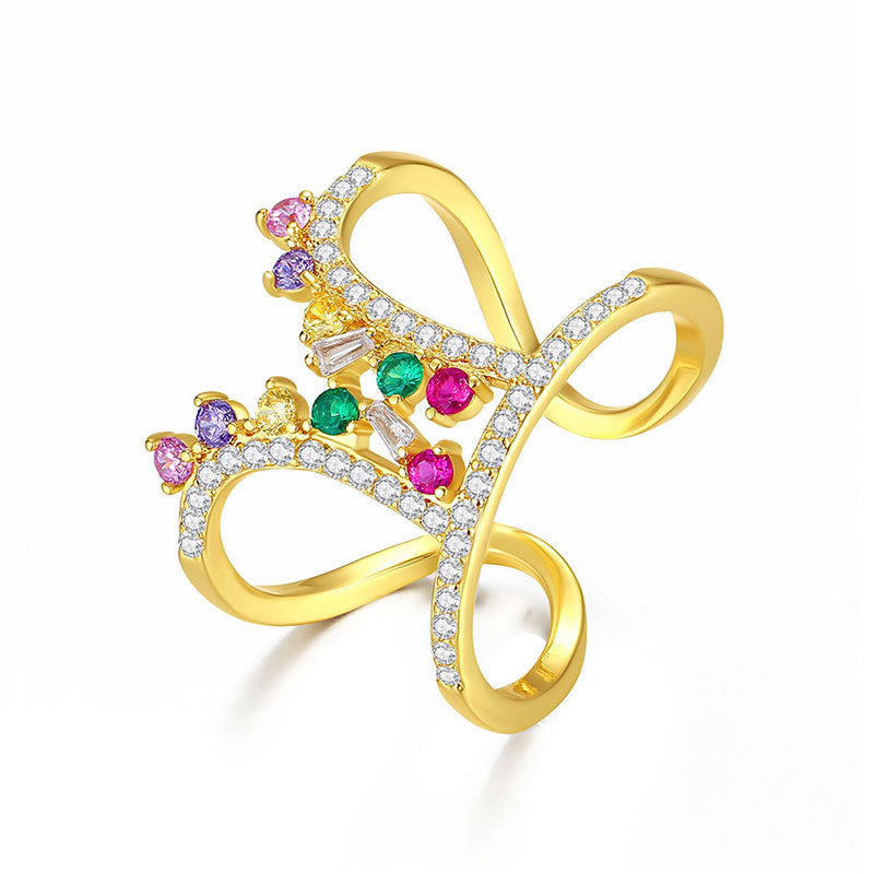 Damen Funkelnder Ring mit kunstvollem Design und Zirkonia Shop Nory