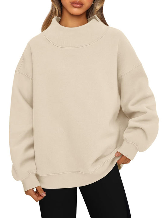 Damen Oversized-Sweatshirt mit hohem Stehkragen und überschnittener Schulter Shop Nory
