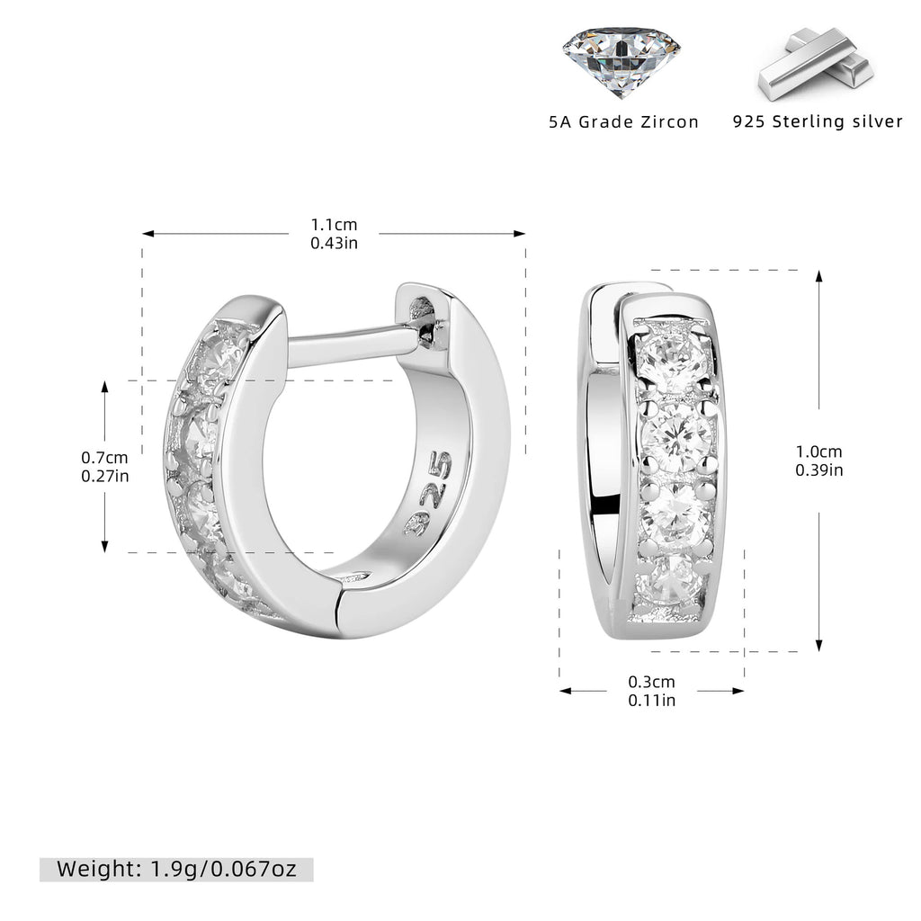 Damen Ohrringe aus 925er Sterlingsilber mit Zirkonsteinen Shop Nory