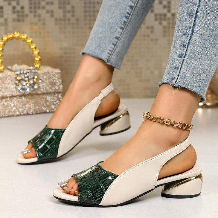 Damen Sling-Pumps mit elegantem Metallic-Detail
