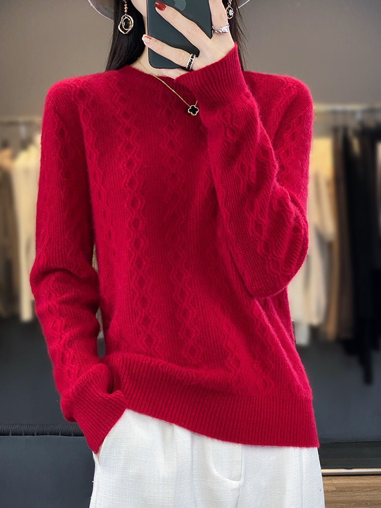 Damen Zopfmuster-Feinstrickpullover mit feiner Struktur und kastiger Silhouette Shop Nory
