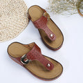Damen Bequeme Zehentrenner-Sandalen mit verstellbarem Riemen und gepolsterter Sohle