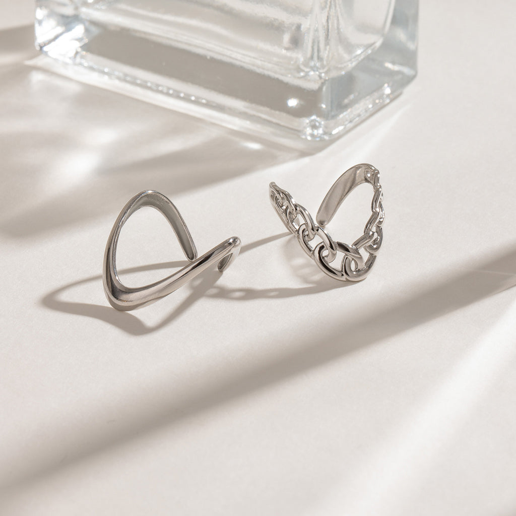 Damen Offener Ring aus hypoallergenem Edelstahl mit modernem Design Shop Nory