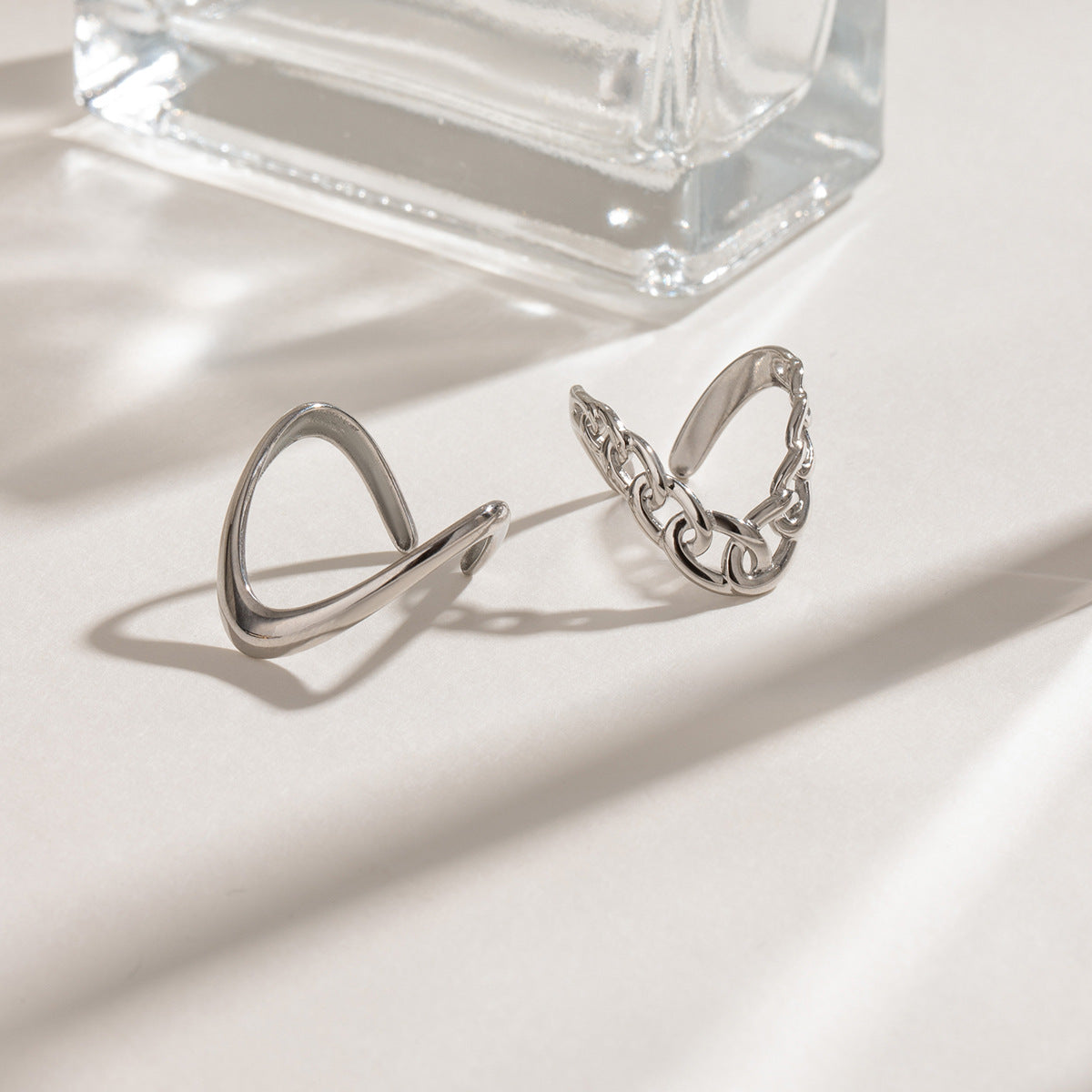 Damen Offener Ring aus hypoallergenem Edelstahl mit modernem Design Shop Nory