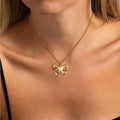 Damen Halskette mit elegantem Schleifenpendant und feiner Gliederkette Shop Nory