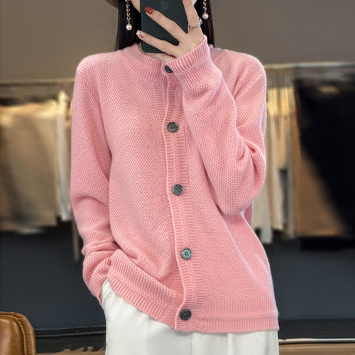 Damen Strukturierter Feinstrick-Cardigan mit kaschmirähnlicher Haptik, durchgehender Knopfleiste und kastiger Oversize‑Passform Shop Nory