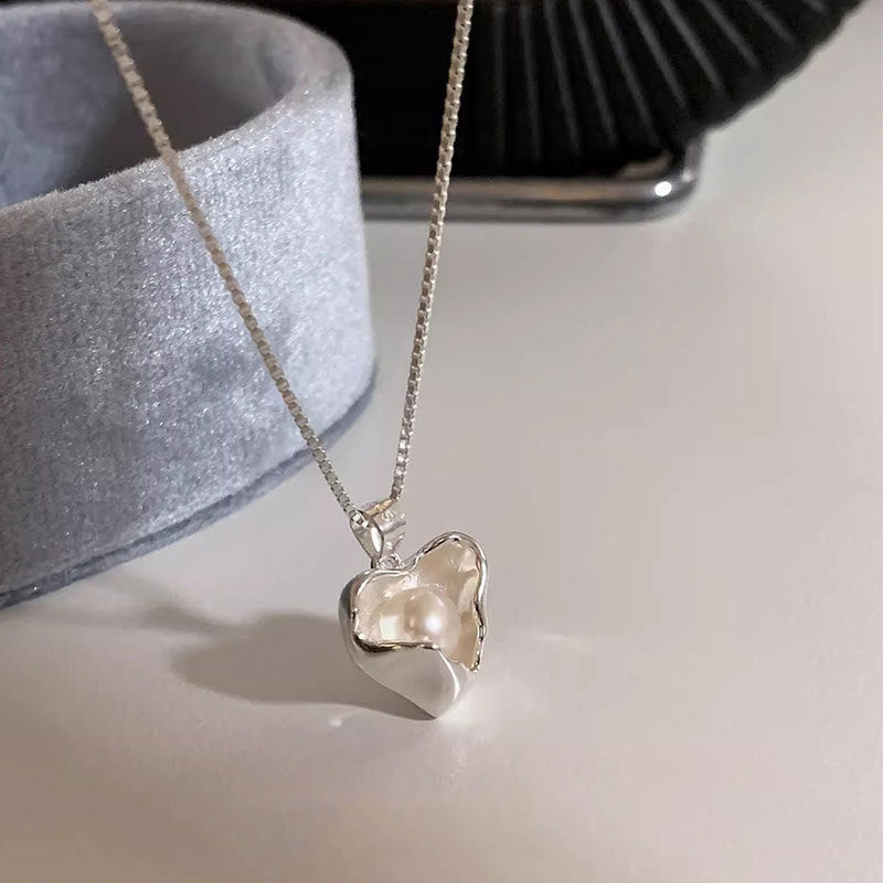 Damen Halskette mit herzförmigem Anhänger aus hochwertigem Silber und elegantem Design Shop Nory