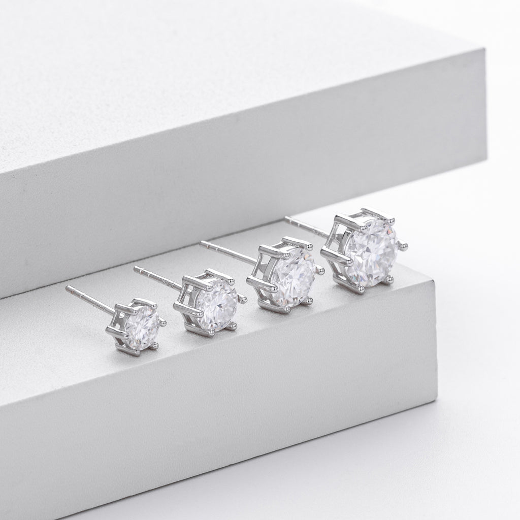 Damen Moissanit Ohrstecker aus 925 Sterling Silber Shop Nory