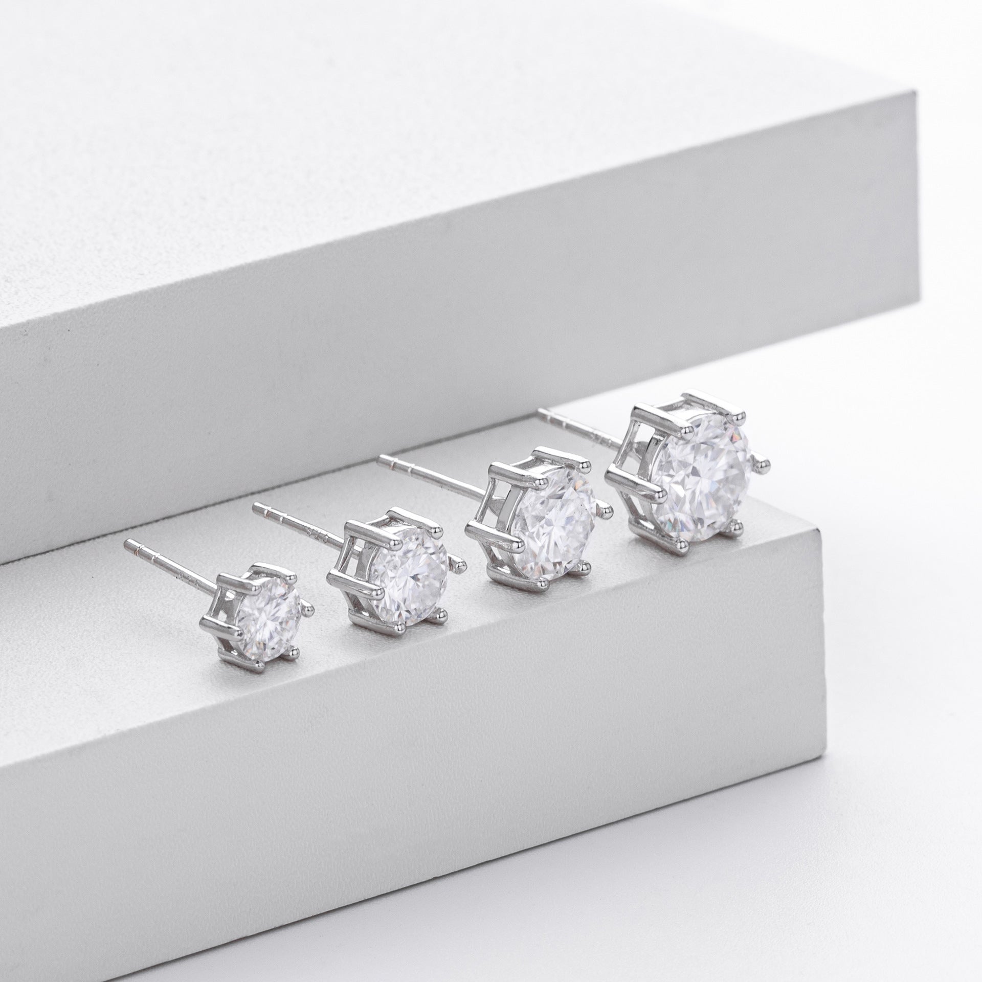 Damen Moissanit Ohrstecker aus 925 Sterling Silber Shop Nory