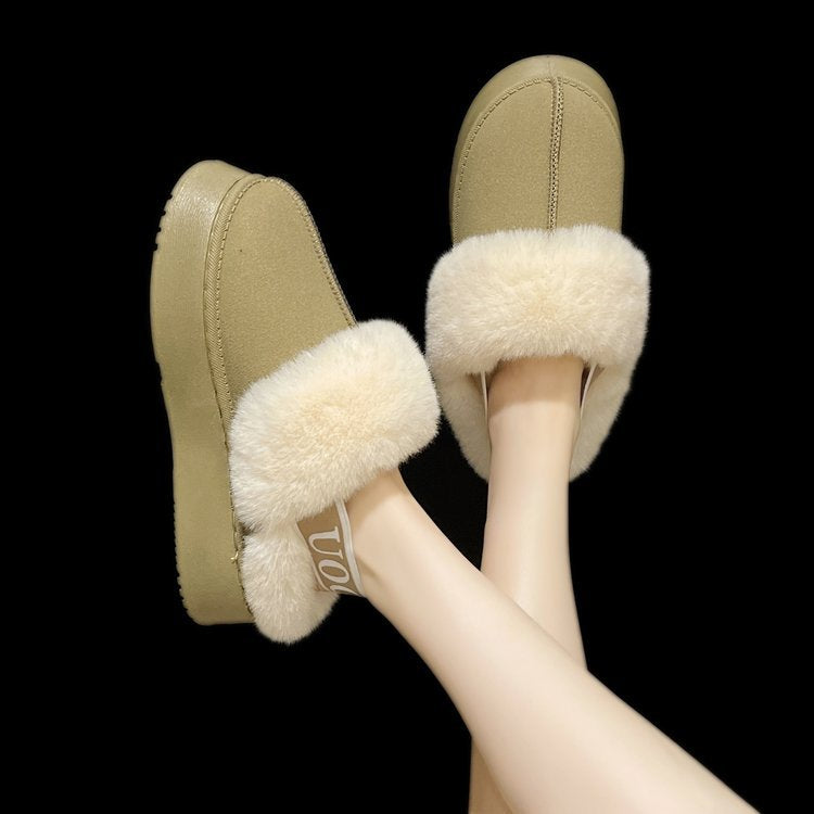 Damen Pelzgefütterte Slingback‑Pantoletten mit elastischem Markenriemen und leichter Plateausohle Shop Nory