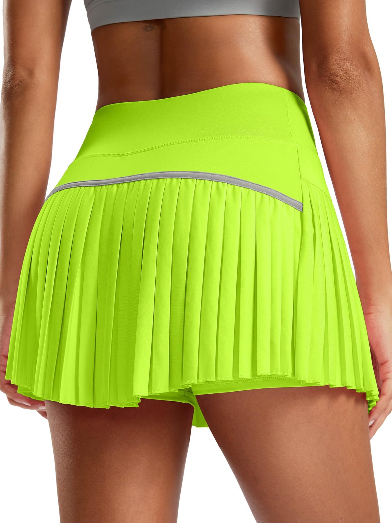 Damen Sportlicher Plisseerock mit integrierten Shorts
