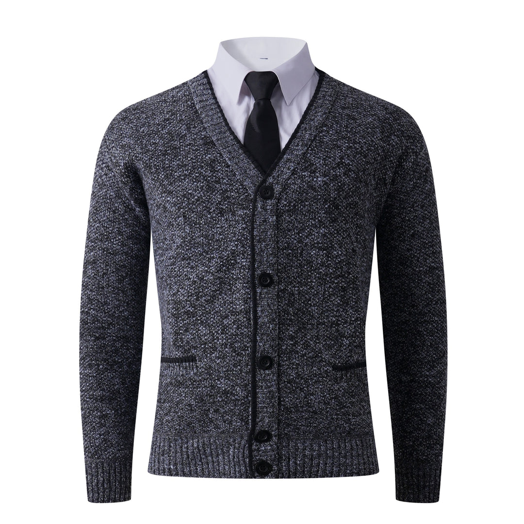 Herren Strukturierte Strickcardigan mit V-Ausschnitt, Knopfleiste und Eingrifftaschen Shop Nory