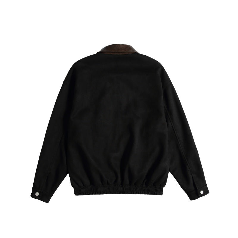 Damen Kurz geschnittene Boxy-Blousonjacke mit kontrastierendem Kunstlederkragen Shop Nory