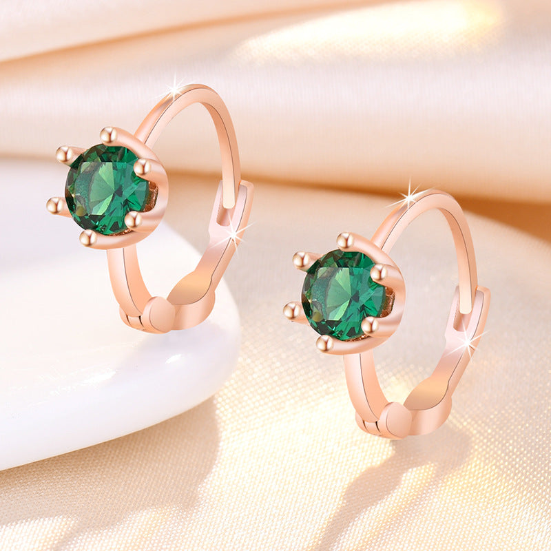 Damen elegante Funktionsohrringe mit grünem Kristallanhänger Shop Nory