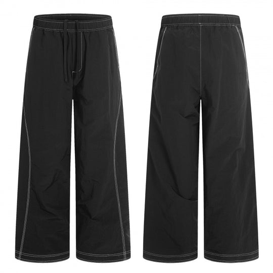 Damen Weite Hose mit elastischem Bund, Kordelzug und kontrastierenden Ziernähten Shop Nory