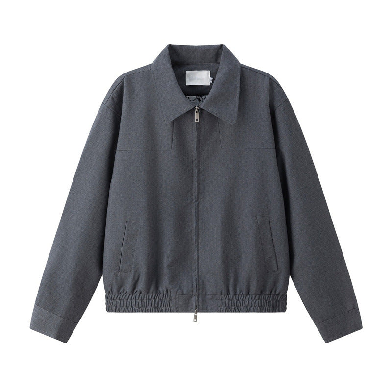 Unisex Leichte Übergangsblousonjacke mit Hemdkragen, Zwei-Wege-Reißverschluss und elastischem Saum Shop Nory
