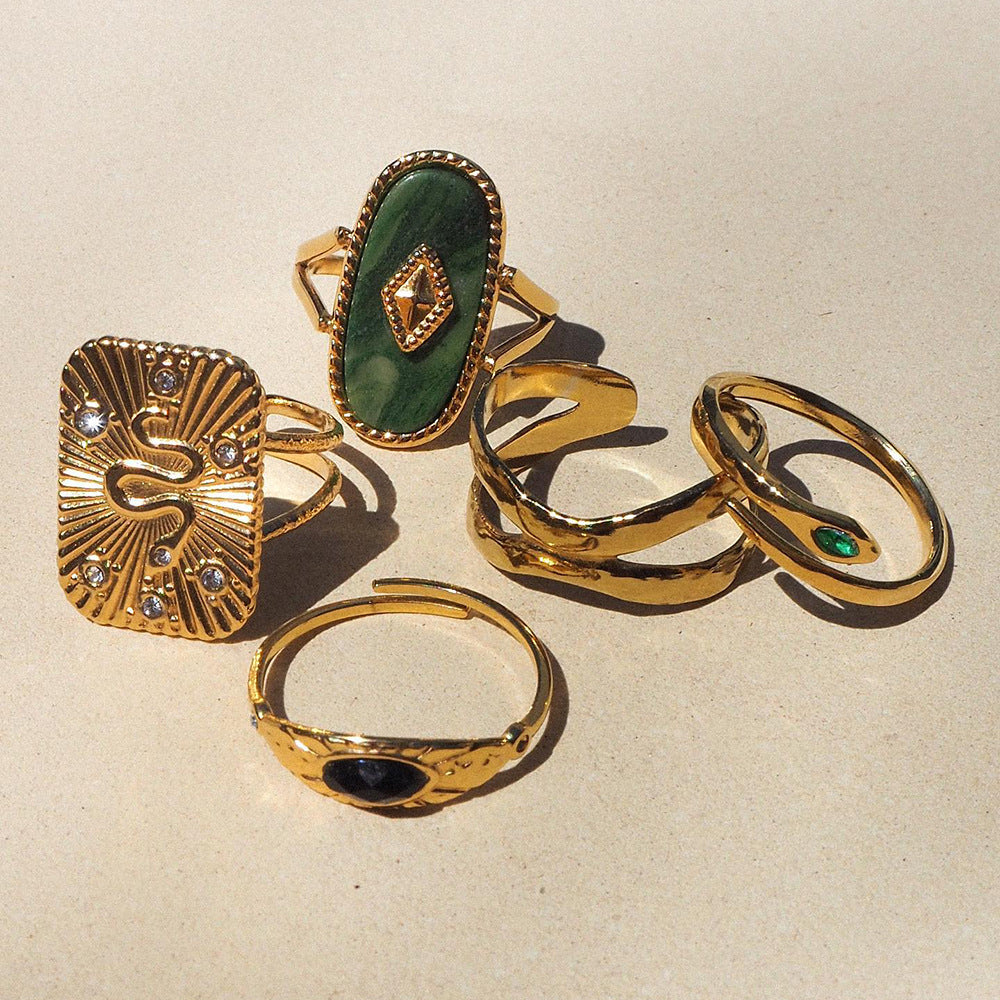 Damen Offener Ring mit floralem Design und hochwertiger Edelstahlverarbeitung Shop Nory