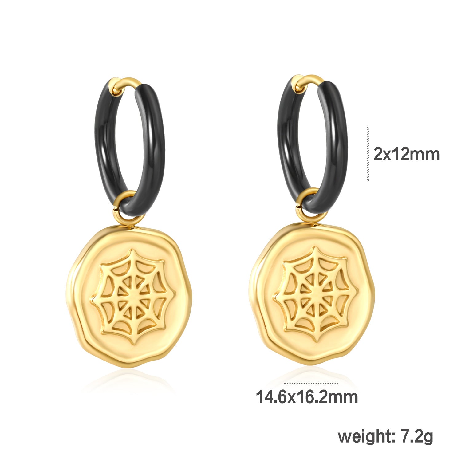Damen Hängende Ohrringe mit kreativem Spinnennetzdesign und goldener Akzent Shop Nory