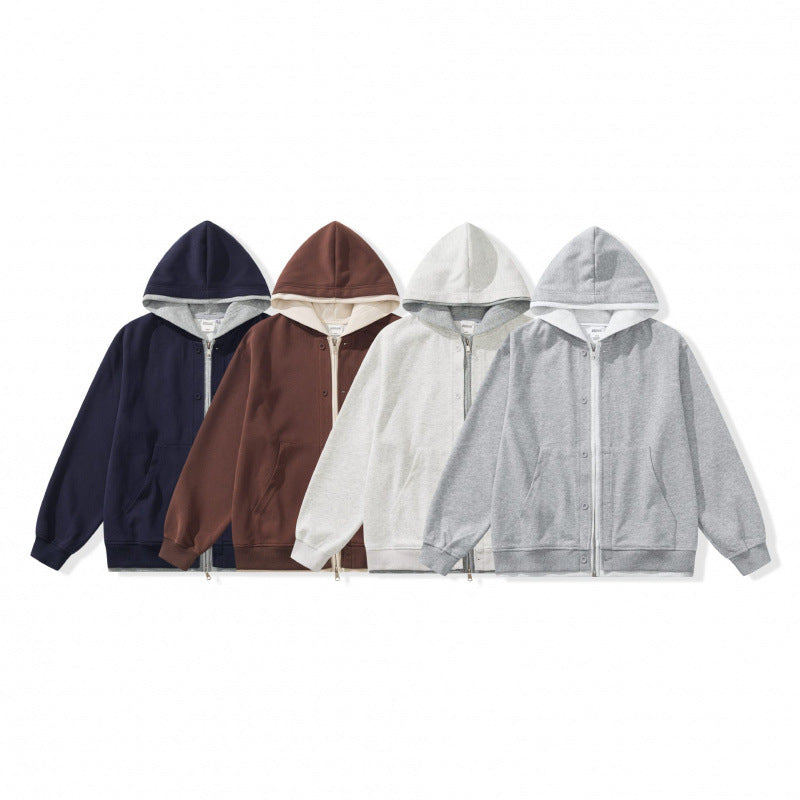 Unisex Oversize-Kapuzenjacke mit Doppelverschluss, Fleece-Innenfutter und Kängurutaschen Shop Nory