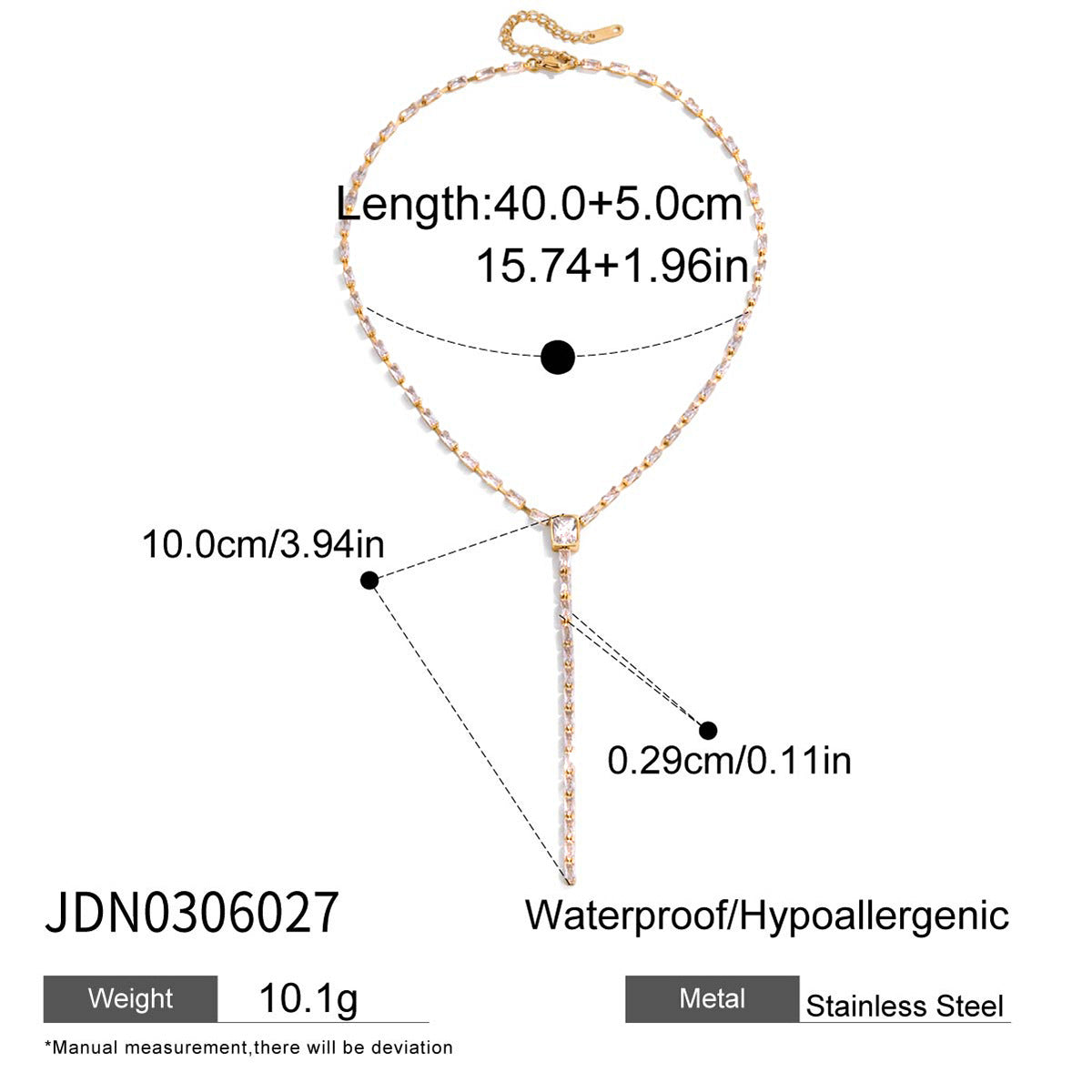Damen elegante Y-Halskette mit verlängerbarem Anhänger und hypoallergener Verarbeitung Shop Nory