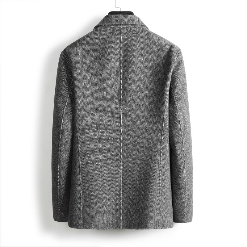 Herren Taillierter Fischgrätmuster Blazer Shop Nory
