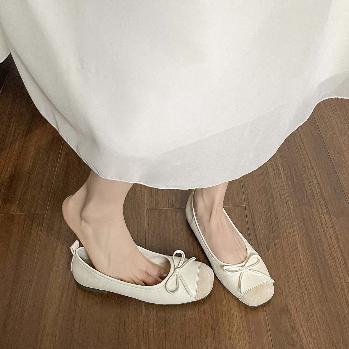 Damen Ballerinas mit elegantem Schleifenakzent aus hochwertigem Leder