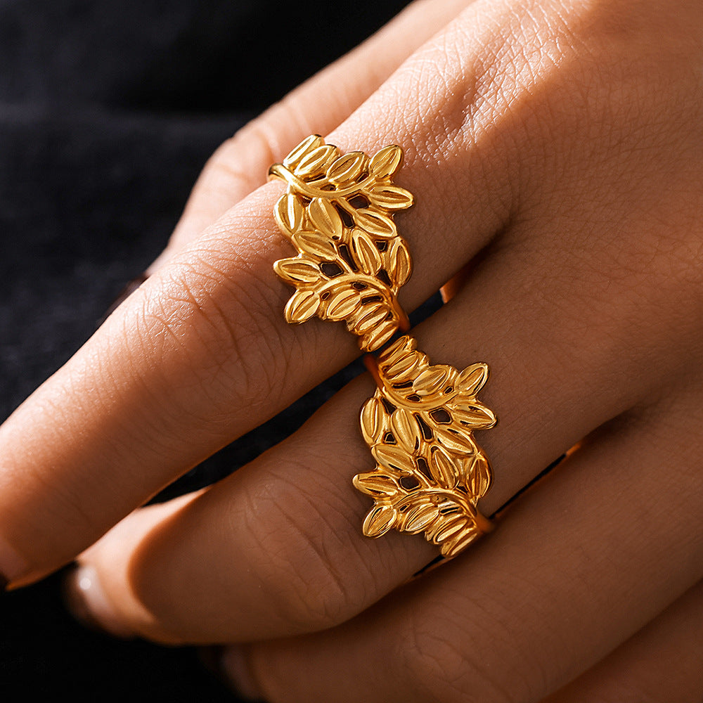 Damen Offene Ringe mit Pflanzenmuster Shop Nory