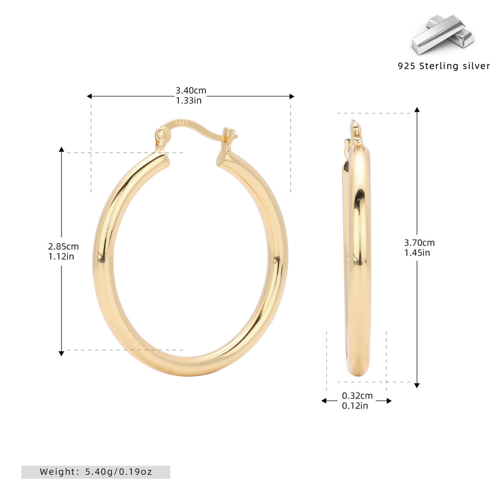 Damen Creolenohrringe mit elegantem und zeitlosem Design aus hochwertigem 925 Sterling Silber Shop Nory