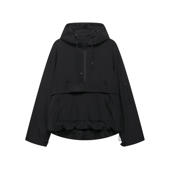 Unisex nan technischer Windbreaker Anorak mit halbhohem Reißverschluss Kapuze und Kängurutasche Shop Nory