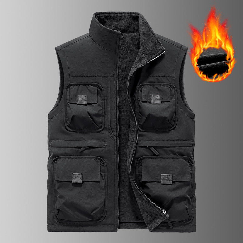 Herren Gefütterte Utility‑Weste mit Fleece‑Innenfutter und Mehrfachtaschen Shop Nory