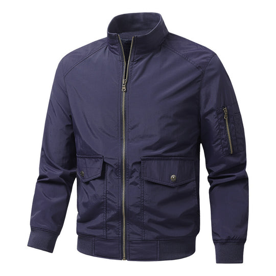 Herren Wind- und Wasserabweisende Urban-Bomberjacke mit Stehkragen und Mehrfach-Taschen Shop Nory