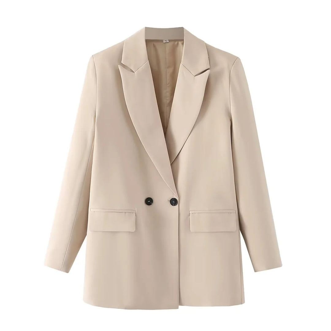 Damen Oversize Doppelreihiger Blazer mit fallendem Revers und weicher Innenfütterung Shop Nory